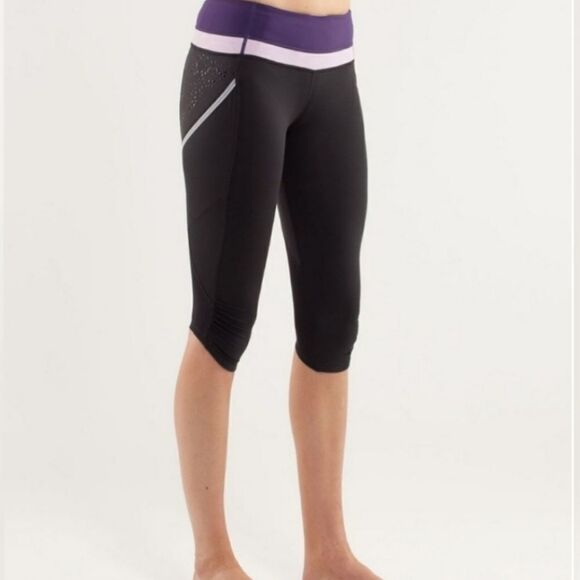 Lululemon Run A Marathon Crop Deep Coal/Concord Gr - Picture 1 of 5